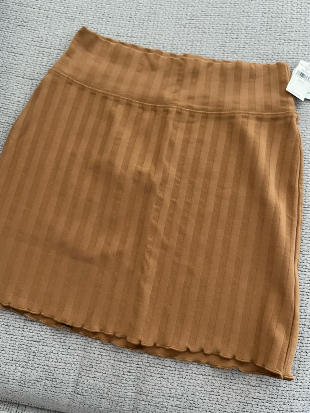 aerie Ribbed Mini Skirt in Camel Brown